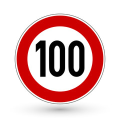 Verkehrszeichen - H&ouml;chstgeschwindigkeit 100 km/h