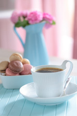 Coffee and macarons