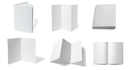 leaflet notebook textbook white blank paper template
