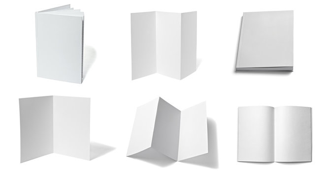 leaflet notebook textbook white blank paper template