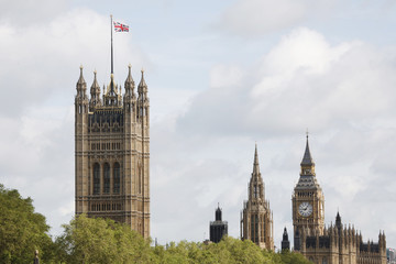 Fototapeta na wymiar London skyline, Westminster Palace, Big Ben and Victoria Tower