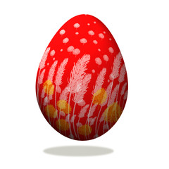 A fancy egg for Easter isolated on white with working path