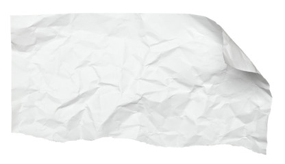 white crumpled  paper with curled edge