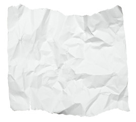 white crumpled note paper