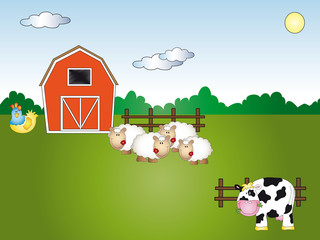 dessin animé d& 39 animaux de ferme