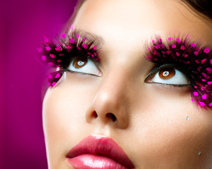 Creative Makeup. False eyelashes