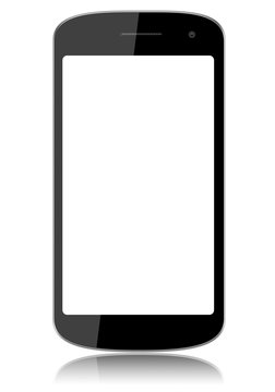smartphone isolated blank white screen