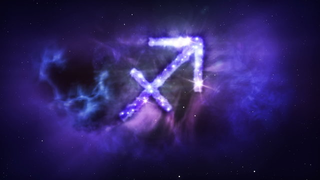 Sagittarius astrological sign, depicted as a beautiful nebula