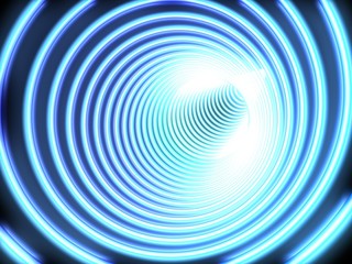 Shone a tunnel of dark blue colour