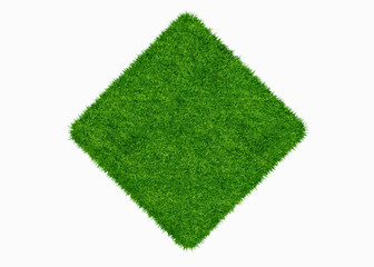 Empty green grass blank isolated 3d model