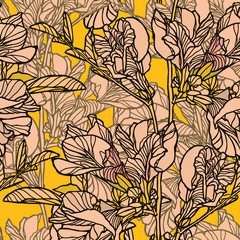 Seamless pattern with flowers