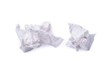 Crumpled paper isolated a on white background