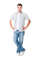 Fototapeta premium man in shirt and jeans