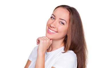 shot of smiley beautiful woman