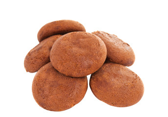 chocolate cookie with filling isolated