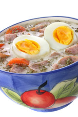 Delicious sour soup with egg