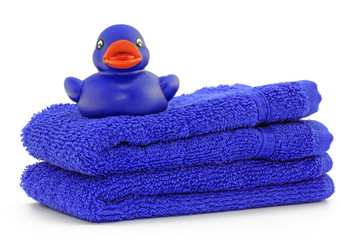 badeente auf badetuch