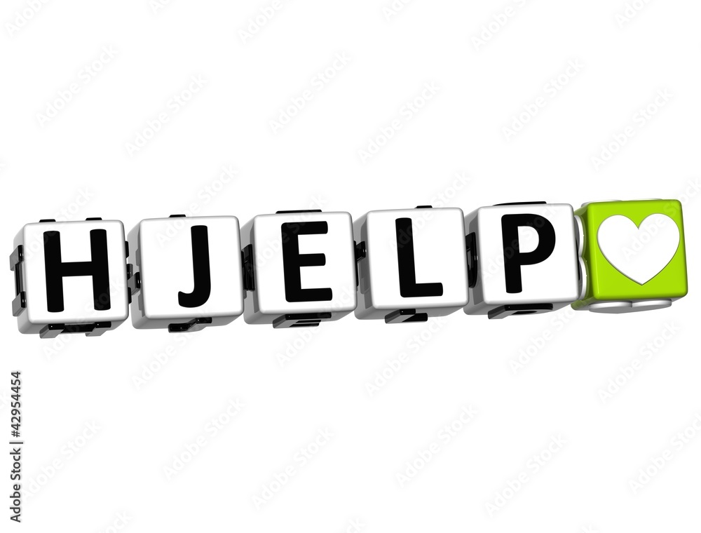Poster 3d help in norwegian language button click here block text