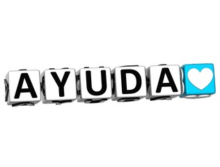 3D Help In Spanish Language Button Click Here Block Text