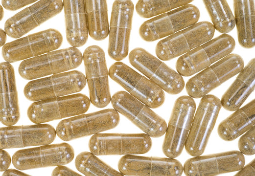 Layer Of Green Tea Extract Capsules