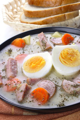 Delicious sour soup with egg
