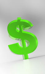Big Dollar Symbol - Green Glas