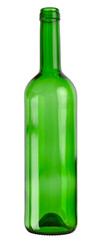 Empty wine glass bottle isolated on white