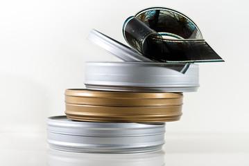 Three film cans