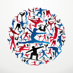  Sports silhouettes circle