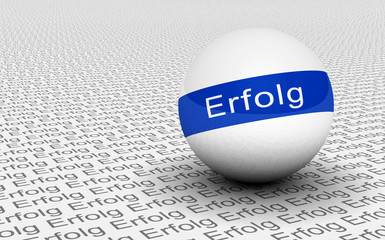 3D Ball Text Konzept Blau - Erfolg