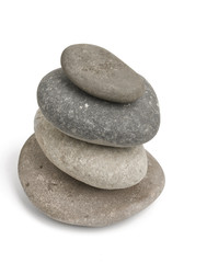 Fototapeta na wymiar Balancing rocks isolated against white background