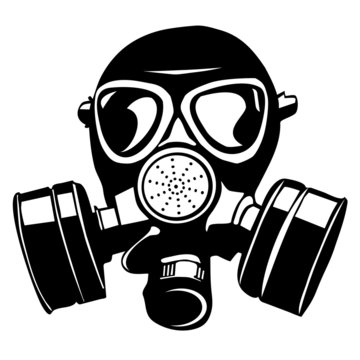 Gas mask stencil isolated over