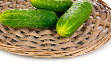 Cucumbers isolated on white