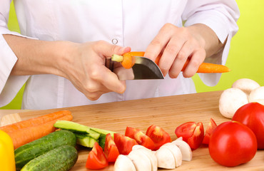 Obraz na płótnie Canvas Chopping food ingredients