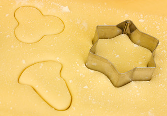 cooking cookies with molds close-up