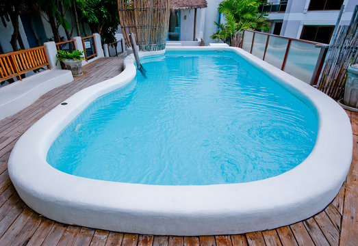 The Beautiful shape of swimming pool in resort