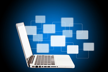 virtual buttons interface on laptop