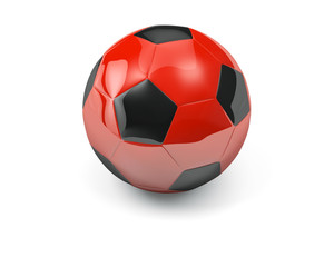 Red isolated soccer ball