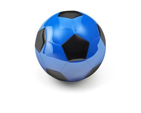 Blue isolated soccer ball