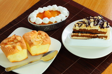 Fancy cake on the table.