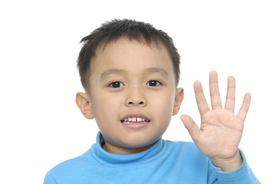 Child Looking At Camera. Stop Signal