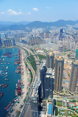 Fototapeta na wymiar Hong Kong z lotu ptaka