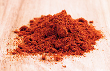 paprika on wooden kitchen table
