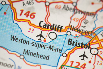 Cardiff on a map