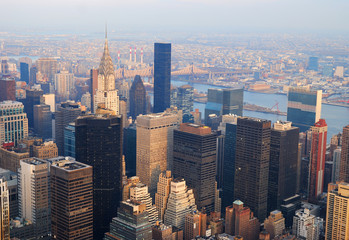 Fototapeta premium New York City Manhattan skyline aerial view