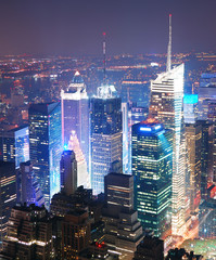 Fototapeta na wymiar New York City Manhattan Times Square panorama widok z lotu ptaka