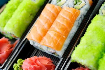 Set of different sushi
