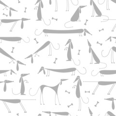 Obraz premium Funny dogs, seamless background for your design