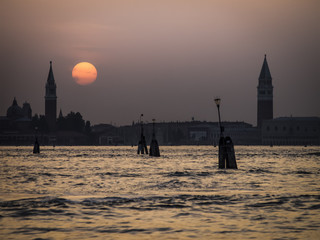 Naklejka premium Sunset Venice Italy