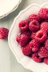 Bowl of fresh raspberries